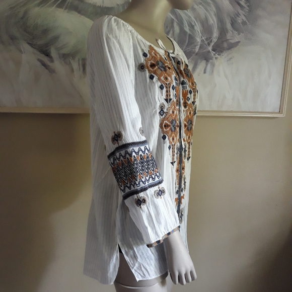 Johnny Was women’s Amika Peasant boho Blouse size Small - Picture 14 of 14